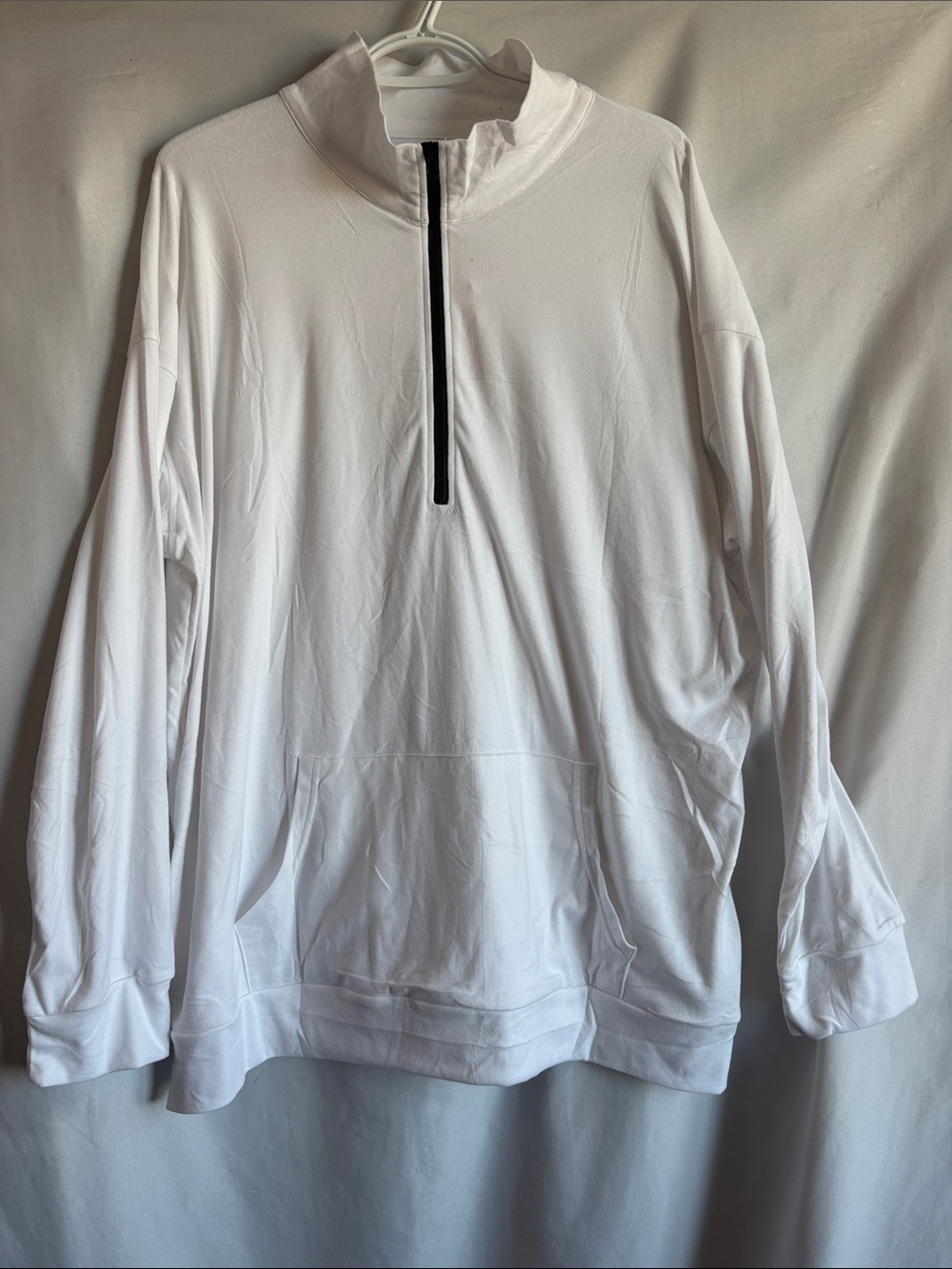 Men's White Quarter-Zip Performance Sweater